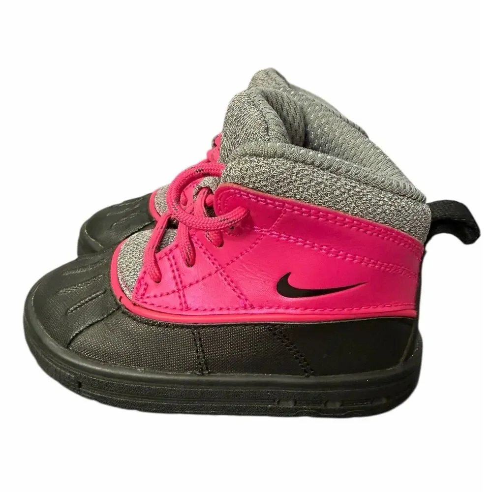 Nike Woodside 2 High ACG Infant Girls Bootie Shoe 6 Baby Pink Black Gray